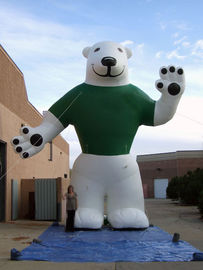 Résistant à l'eau gonflable de mascotte de produits gonflables de la publicité d'ours blanc
