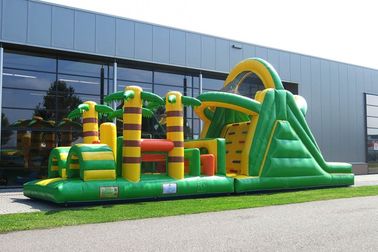 Équipement extérieur gonflable de jeu de combattant de loyer de vert de PVC de Platon d'arrière-cour gonflable de parcours