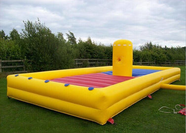 Course de Bungee de course de suppresseur adaptée aux besoins du client par jeux interactifs gonflables du jaune 35x12ft
