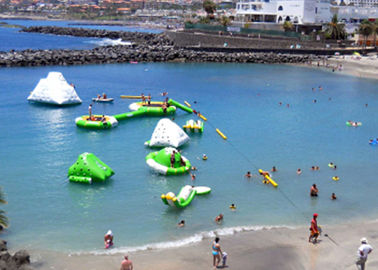 Parc aquatique de flottement gonflable de mer, parc gonflable final commercial de glissière