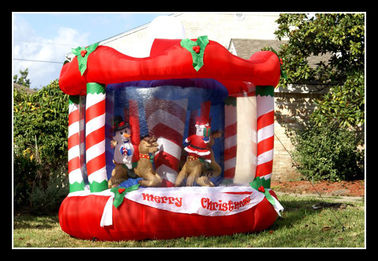 Chambres étonnantes de rebond de partie d'enfants de Noël de videur gonflable rouge d'entrepôt