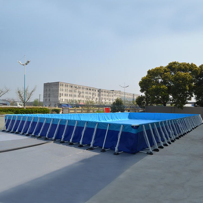 piscine mobile de cadre en métal de bâche de 0.9mm au-dessus des piscines gonflables au sol dehors