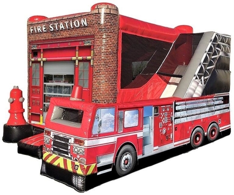 Chambre pleine d'entrain combinée gonflable de caserne de pompiers de videur de PVC de 0.55mm avec le ventilateur