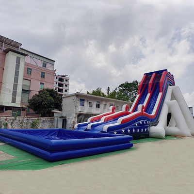 Glissières d'eau gonflables de grande arrière-cour adulte commerciale de taille avec la piscine
