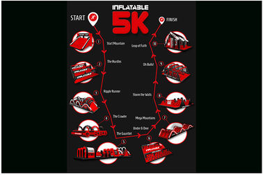 10 course gonflable gonflable énorme du parcours du combattant d'explosion 5k Santa