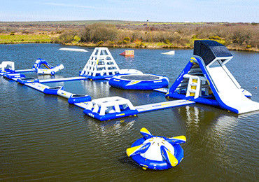 Parc gonflable bleu durable d'Aqua de parc aquatique gonflable d'île de sillage pour la mer