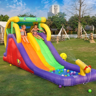 PVC de la bande dessinée 0.55mm glissières d'eau gonflables de 16 pi avec la double ruelle de piscine pour des enfants