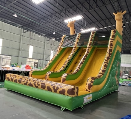 L'eau de Plato Commercial Giraffe Double Inflatable glisse le thème de bande dessinée