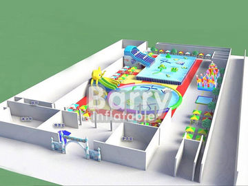 Mettez le parc aquatique en commun gonflable de glissière, parc gonflable drôle conçu pour des enfants