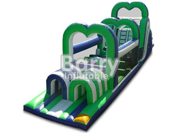 Biens matériels de PVC de Platon 0.55mm d'assaut d'obstacles gonflables verts de cours