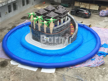 Parc aquatique gonflable orienté d'explosion de jungle de jeu de l'eau d'été avec la glissière de centre