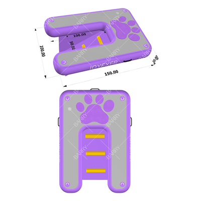 Pompes gonflables extérieures Plateforme d'escalade d'escalier Barque de trois tailles Rampe d'eau pour chien avec coussin antidérapant