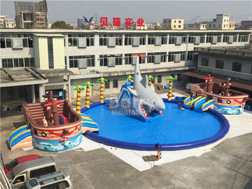 Parc aquatique gonflable de pirate de thème géant de bateau sur la terre 36.5x20x8.5mH