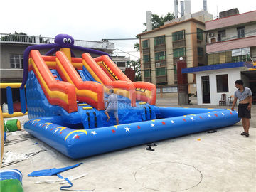 Parc aquatique gonflable de grand poulpe, glissière gonflable de piscine sur le parc de terre