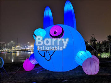 Beau ballon gonflable d'éclairage de lapin de Noël extérieur pour la publicité