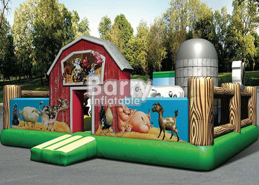 L'enfant en bas âge extérieur de terrain de jeu sautent le terrain de jeu gonflable d'enfant en bas âge de basse cour géante de Chambre avec beau Logo Printing