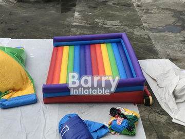 Jeux gonflables extérieurs drôles sautants gonflables de sport de videur gonflable de lit d'arc-en-ciel pour le terrain de jeu