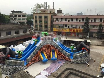 Parc aquatique gonflable extérieur géant de bâche de PVC avec 3 glissières/parc aquatique gonflable de terrain de jeu