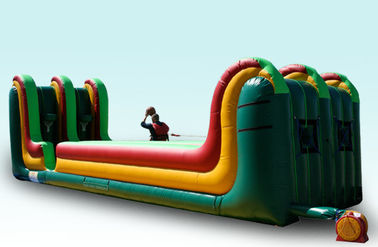 Excitant 2 dans 1 course de course de Bungee de 3 ruelles gonflable avec le tir de basket-ball