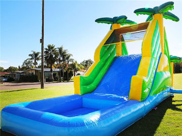 Glissières d'eau gonflables de petite piscine tropicale résidentielle industrielle 9mL X 3mW X 4.5mH