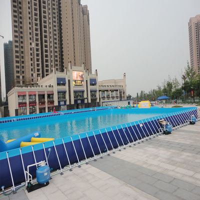 Grand cadre portatif de natation en métal d'acier inoxydable de piscine d'eau de PVC