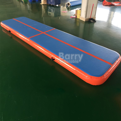 Bleu gonflable de matelas de voie d'air du gymnase 4m de Cheerleading d'explosion et couleur orange