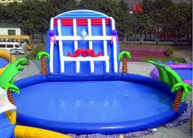 Piscines gonflables de palmier avec la glissière, gonflable au-dessus des piscines moulues