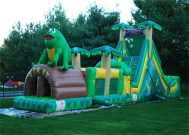 Parcours de combattant gonflable de grenouille intéressante, parcours de combattant extérieur de terrain de jeu pour des enfants