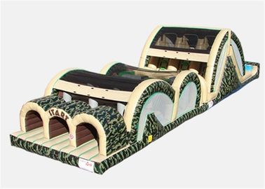 Parcours de combattant militaire gonflable de terrain de jeu de loyer avec trois ruelles