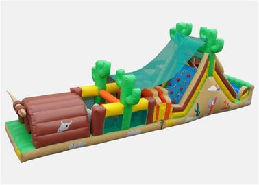 Jeux extérieurs adaptés aux besoins du client de parcours de combattant gonflables avec le ventilateur