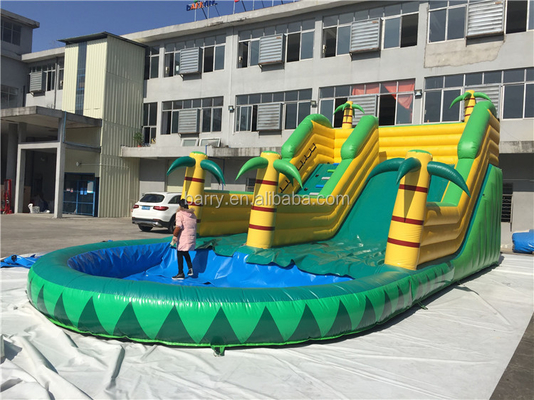 Waterslide gonflable 12X5m d'arbre de noix de coco ignifuge