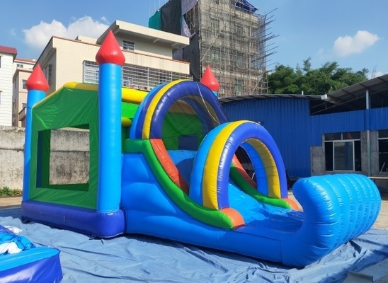 château plein d'entrain gonflable de PVC de 0.55mm combiné avec la glissière 8mLX4mWX4mH