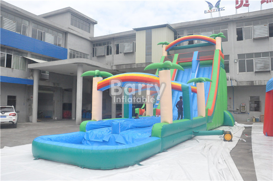 Matériel commercial de PVC de Tress Blow Up Water Slide 0.55mm de jungle