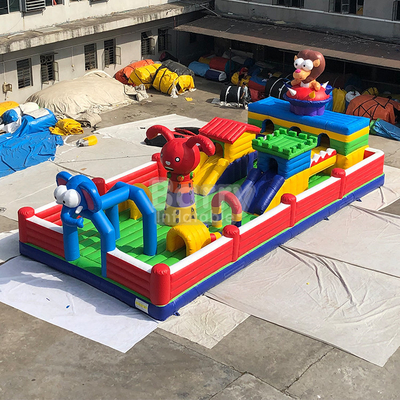 Adaptez les enfants aux besoins du client aèrent le parc d'attractions gonflable de thème de bande dessinée de videur 20mL*10mW*4mH